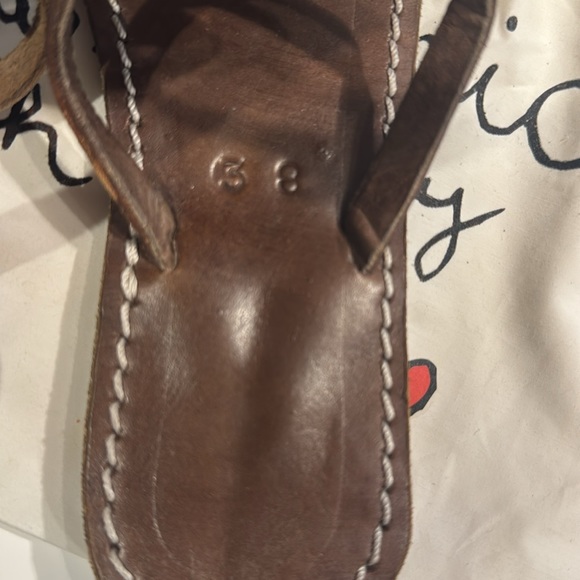 Larettamia Hand Beaded Leather Sandals 38 - Picture 5 of 7